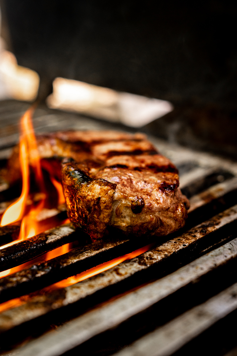 A Close-Up Shot of a Meat being Grilled
